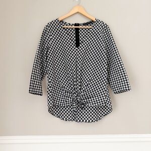 Zara Gingham black and white blouse L